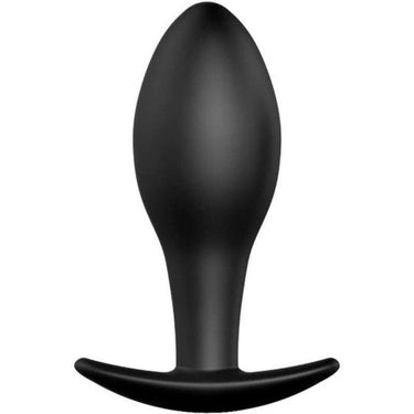 Plug Anale in Silicone Nero con Design Pene e Maniglia Ergonomica